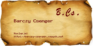 Barczy Csenger névjegykártya